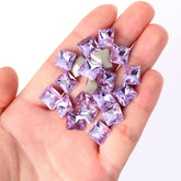 Violet Princess Square Shape High Quality Glass Pointed Back Fancy Rhinestones WholesaleRhinestone